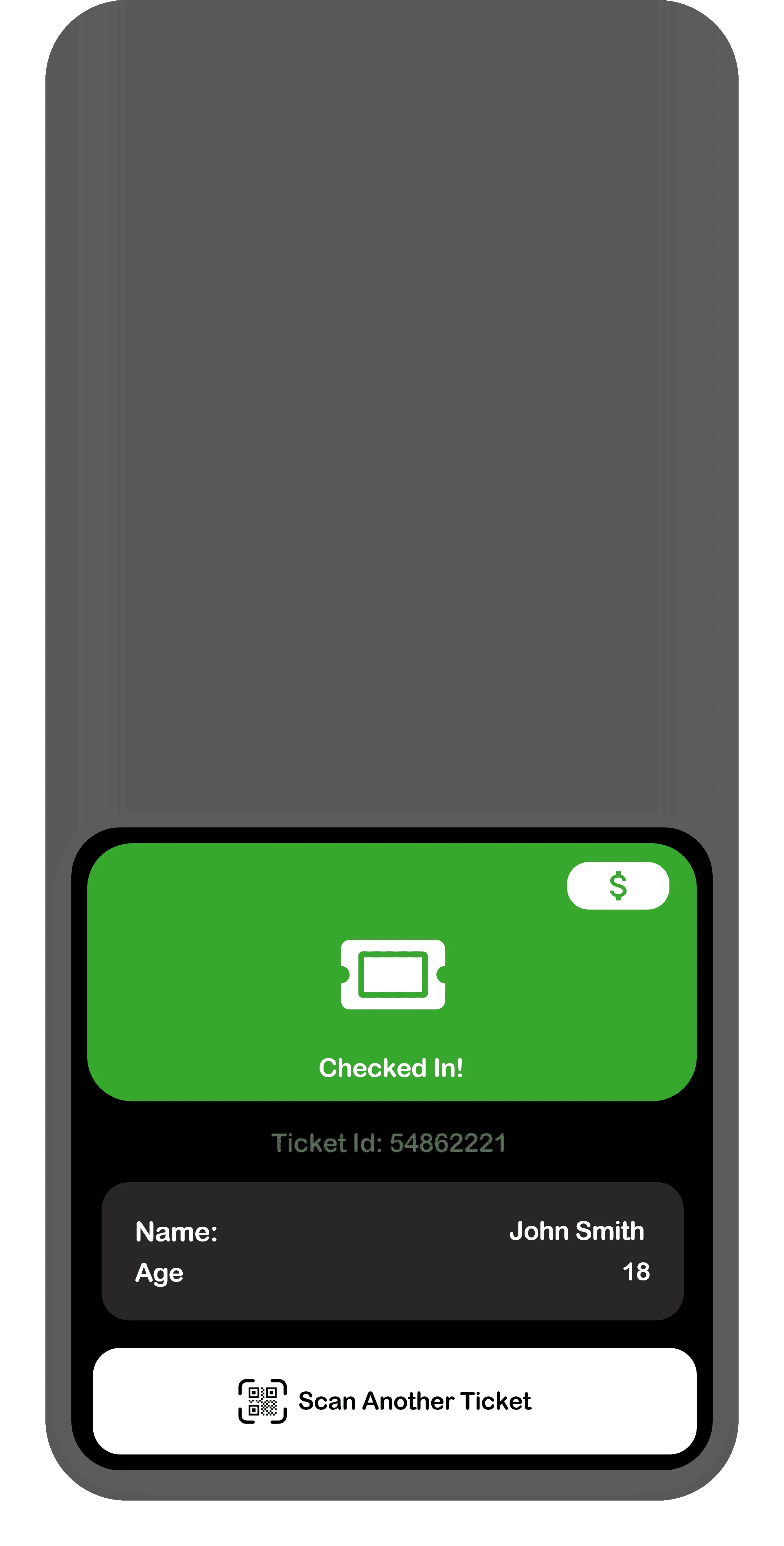 Checked in confirmation