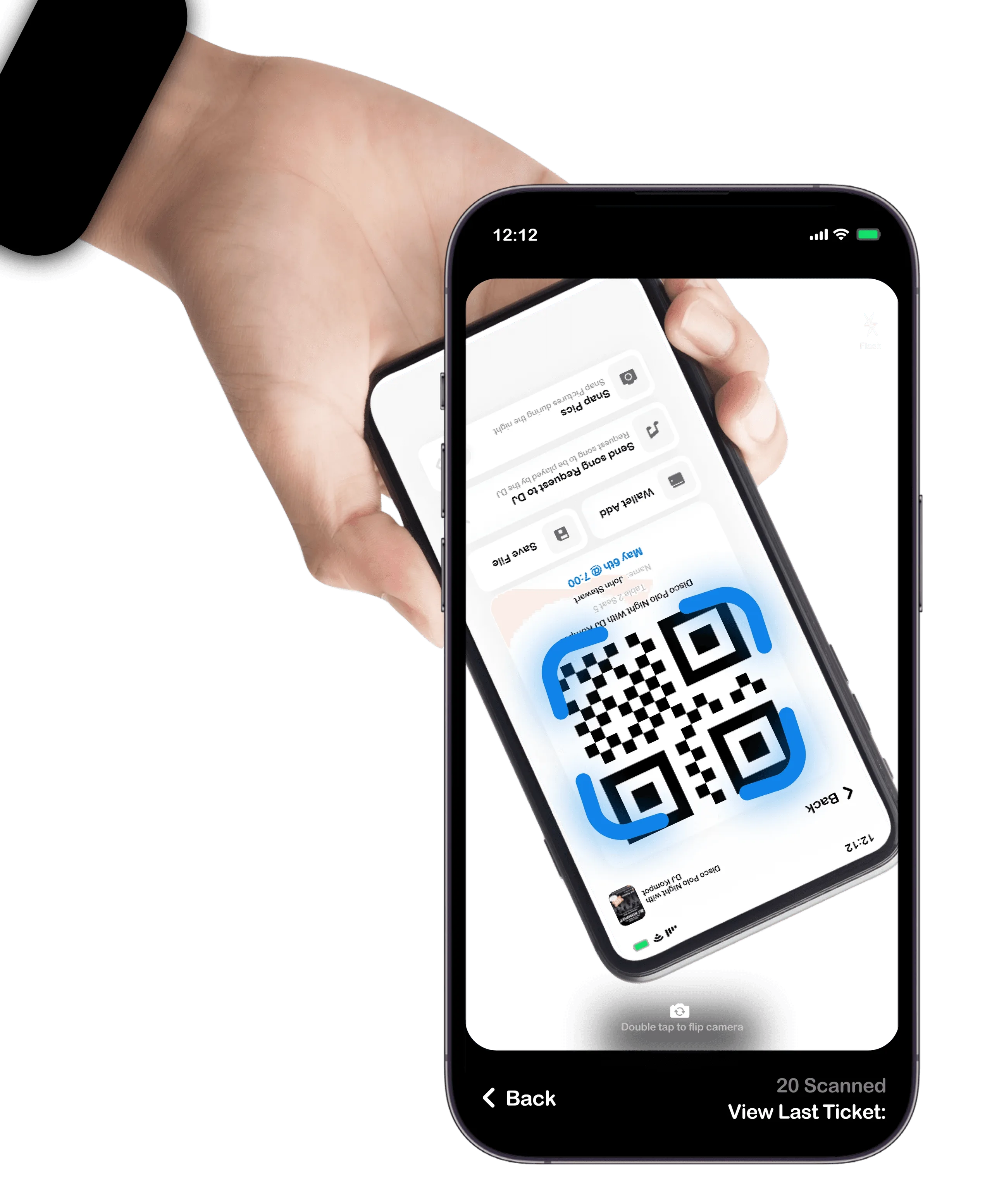 Scanning a ticket with phone
